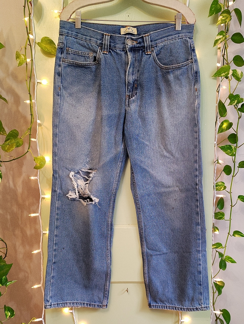 Men's Blue Mountain Relaxed Fit Distressed 34 × 28 Blue Jeans